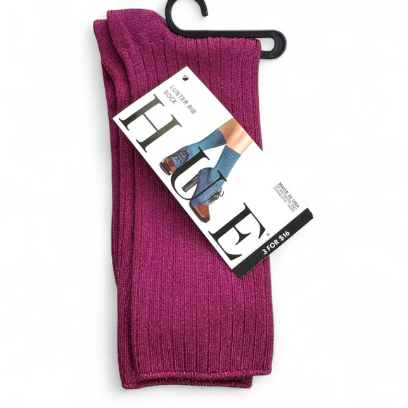 HUE Accessories - Hue Luster Rib Socks One Size Fits Most Dress Socks Berry